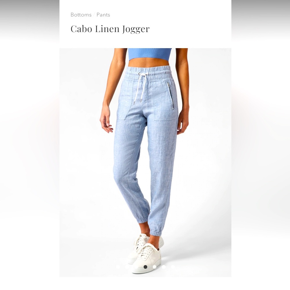 NWT Athleta Cabo linen jogger size 6 chambray blue in size 6